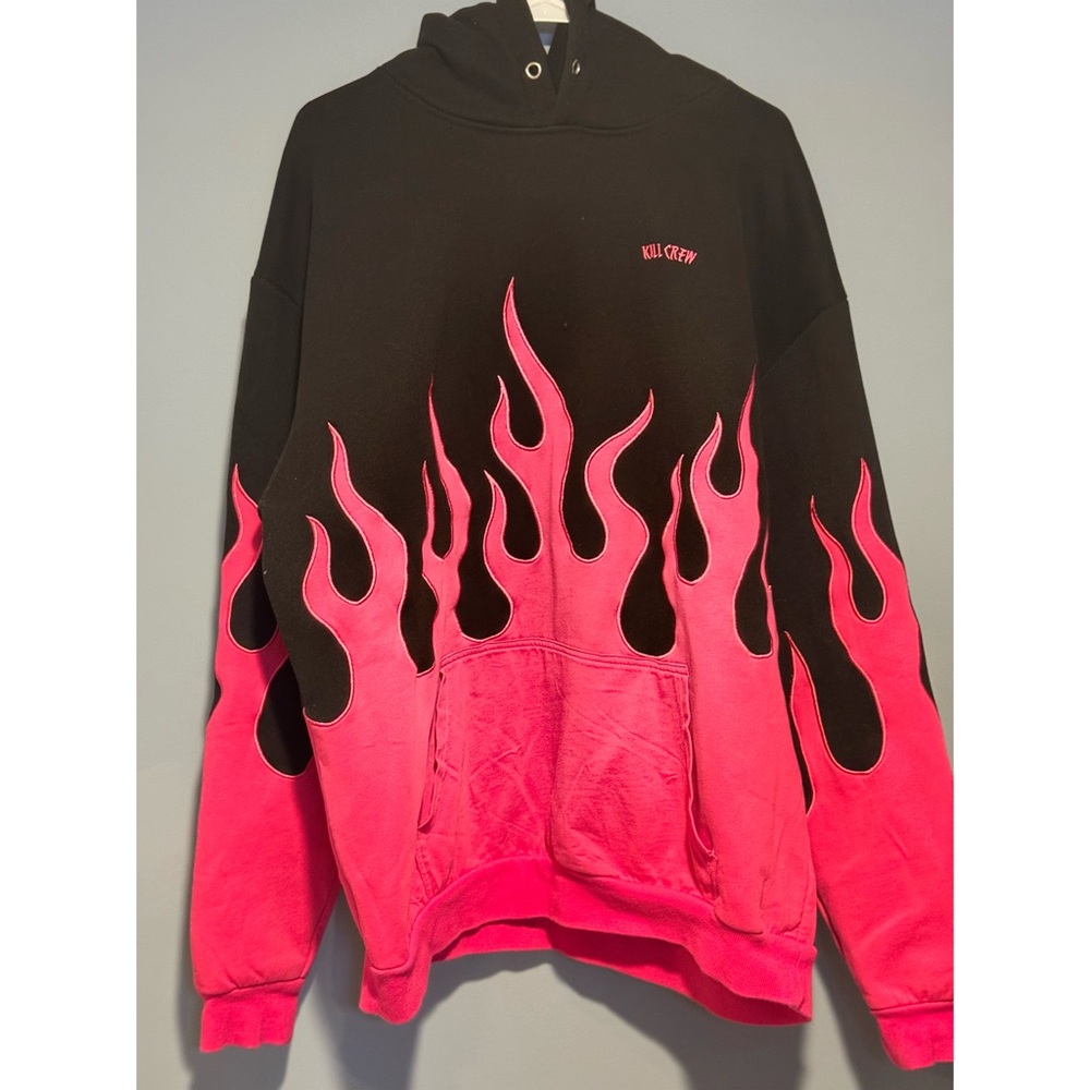 Kill Crew Black and Pink Flame Sweater